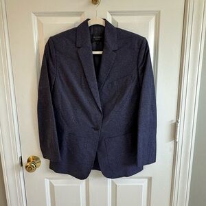 Equipment Blue and White Dotted Cotton Blazer